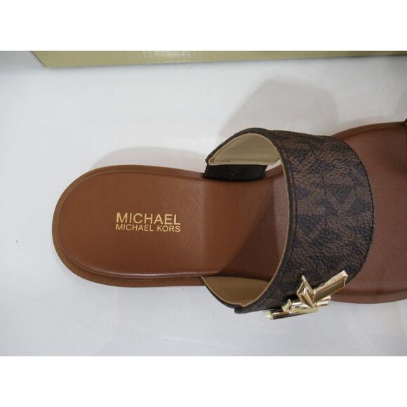 Michael Kors Jilly Thong Flat Sandals Double Strap Brown Multi Size 7.5 - Picture 8 of 9